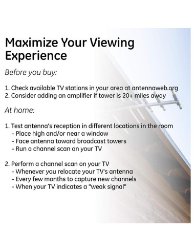 Antena Digital HD GE 33685 Yagi Exterior 4K 1080p VHF UHF