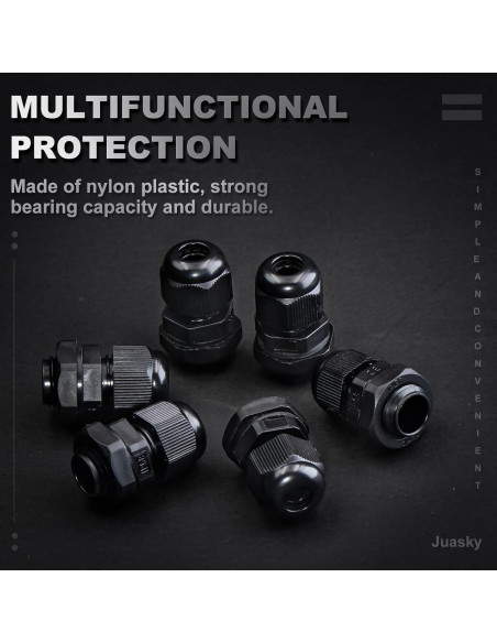 Paquete de 25 Conectores de Cable Ajustables Juasky PG7 Nylon Paquete de 25 Conectores de Cable Ajustables Juasky PG7 Nylon