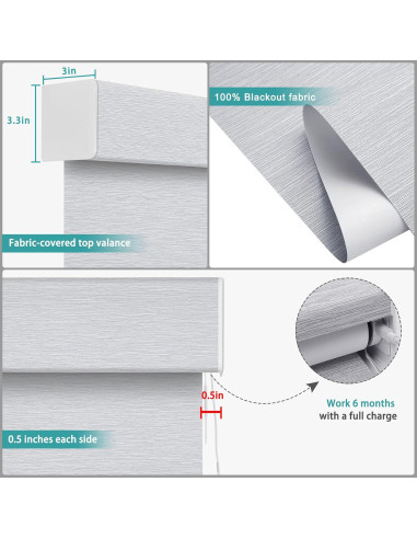 Cortina Enrollable Inteligente Changshade 45.72x55.88cm Gris
