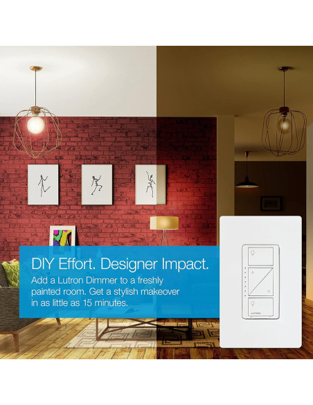 Interruptor Regulador Inteligente Lutron Caseta 150W LED Blanco Interruptor Regulador Inteligente Lutron Caseta 150W LED Blanco