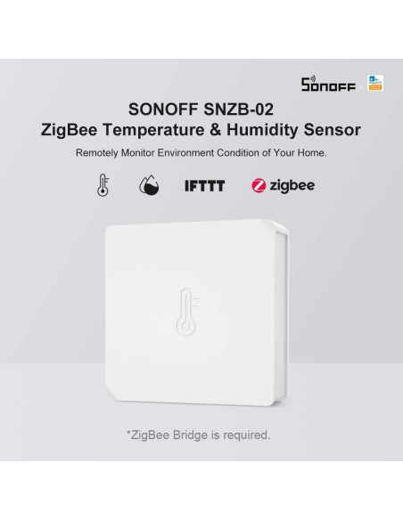 Sensor de Temperatura y Humedad SONOFF SNZB-02 ZigBee Interior Sensor de Temperatura y Humedad SONOFF SNZB-02 ZigBee Interior