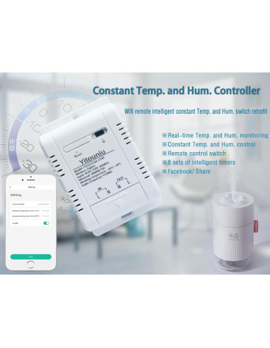 Sensor Zigbee 16A Yitouniu | Control de Temperatura y Humedad