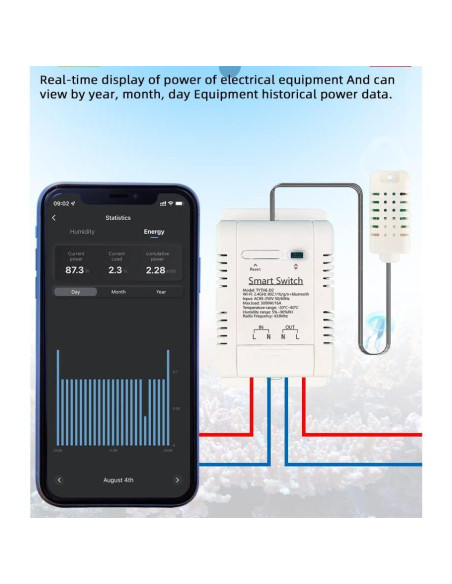 Controlador de Temperatura y Humedad WiFi MHCOZY 16A Controlador de Temperatura y Humedad WiFi MHCOZY 16A