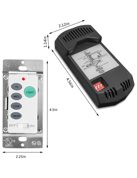 Kit Control Remoto Ventilador Techo Aubric UC9050T-R28 3 Velocidades Kit Control Remoto Ventilador Techo Aubric UC9050T-R28 3 Velocidades