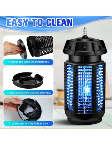 Trampa Eléctrica para Mosquitos Qualirey 4000V 20W IPX4