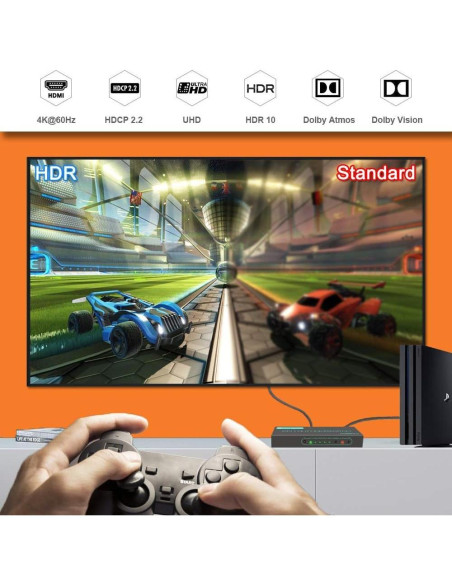 Interruptor HDMI SkycropHD 4K 5 en 1 con Control Remoto Interruptor HDMI SkycropHD 4K 5 en 1 con Control Remoto