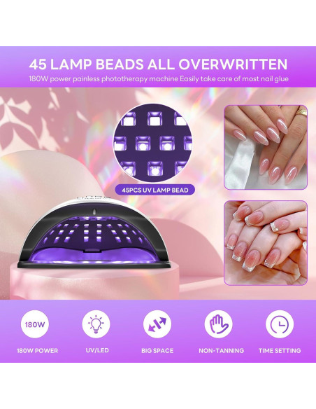 Lámpara UV LED 180W HeerMua para Uñas de Gel con Sensor Lámpara UV LED 180W HeerMua para Uñas de Gel con Sensor