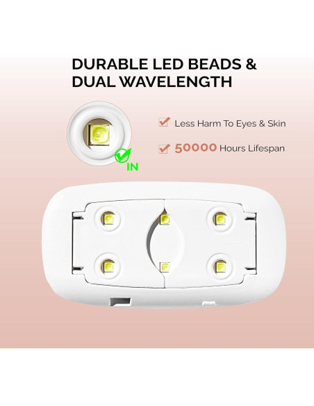 Lámpara UV LED NAILOG Mini 6W Portátil con Cable USB Lámpara UV LED NAILOG Mini 6W Portátil con Cable USB