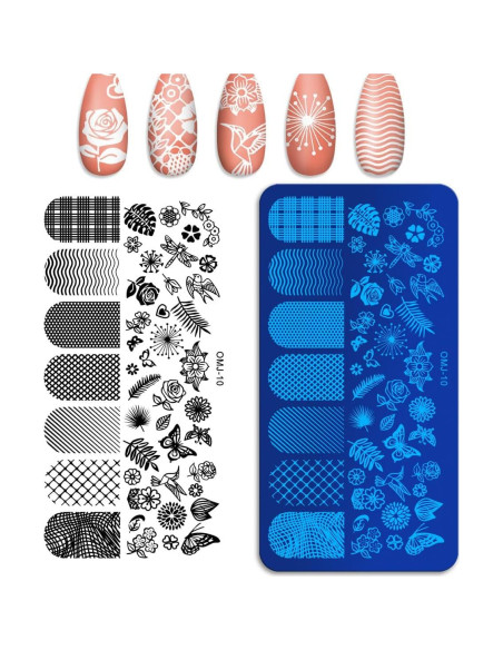 5 Placas de Estampado de Uñas BQZQPAMZ Flores y Frutas 5 Placas de Estampado de Uñas BQZQPAMZ Flores y Frutas