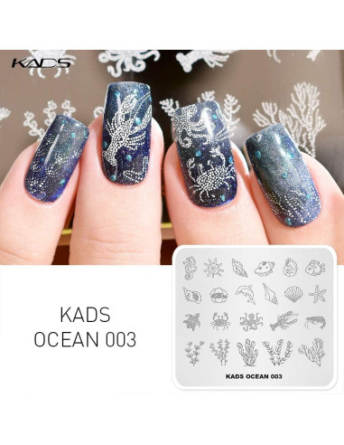 Juego de Placas de Estampado de Uñas KADS 5 Pcs Oceánico