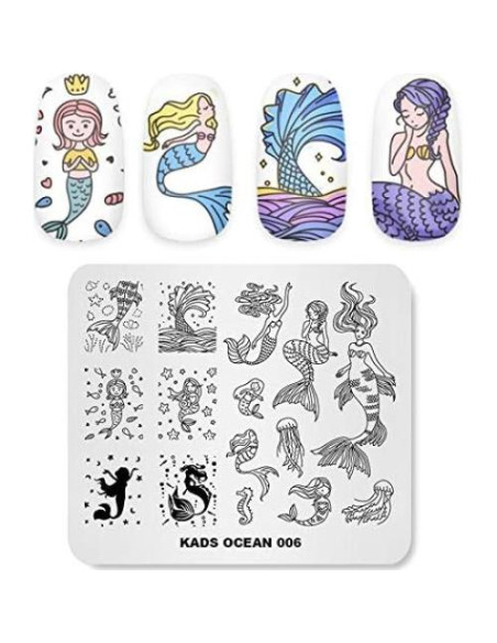 Juego de Placas de Estampado de Uñas KADS 5 Pcs Oceánico Juego de Placas de Estampado de Uñas KADS 5 Pcs Oceánico