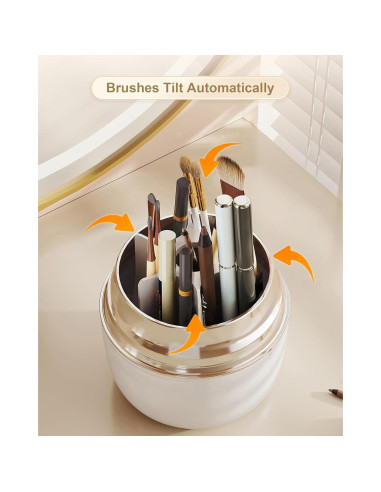 Soporte Organizador de Brochas de Maquillaje Anylady Blanco 360