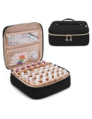 Bolsa de Transporte para Esmalte de Uñas YARWO Negra 36 Botellas