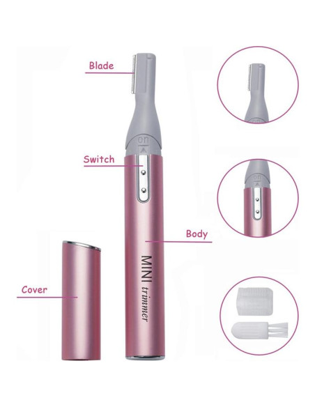 Mini Afeitadora Eléctrica para Dama Tongtletech Rosa - Recortadora de Precisión Facial Mini Afeitadora Eléctrica para Dama Tongtletech Rosa - Recortadora de Precisión Facial