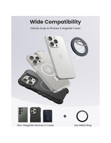 Soporte de Anillo Magnético Lamicall para MagSafe, Negro