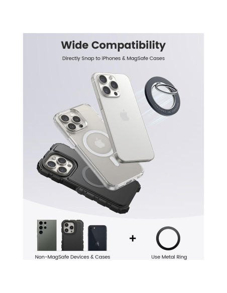 Soporte de Anillo Magnético Lamicall para MagSafe, Negro Soporte de Anillo Magnético Lamicall para MagSafe, Negro