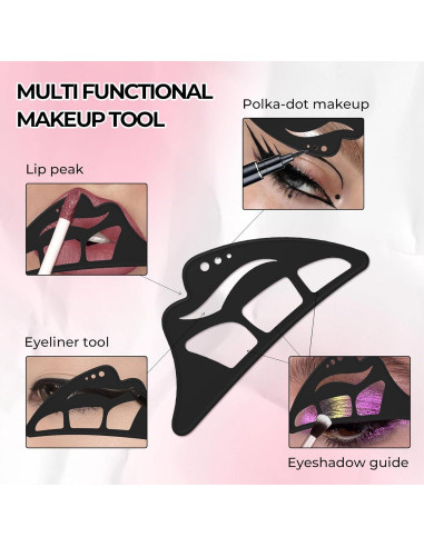 Set de Herramientas de Maquillaje Eyetour - Plantillas Sombra de Ojos y Brocha