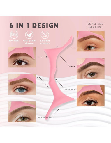 Plantillas de Cejas de Silicona HOSAILY 6 Formas Reutilizables