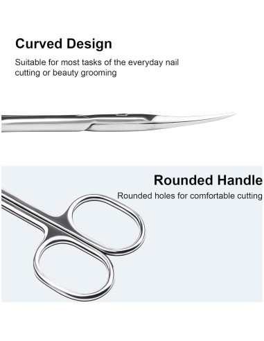 Tijeras de Manicura CGBE Curvadas para Cejas y Cutículas