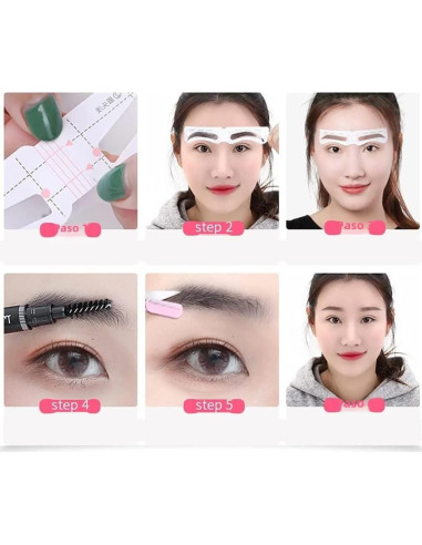 84 Pares Plantillas de Cejas Mzdkjzl - 12 Estilos Ajustables