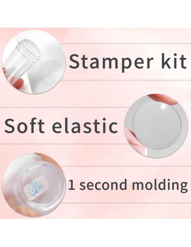 Kit de Sello para Arte de Uñas Qi - 2 Piezas para Principiantes