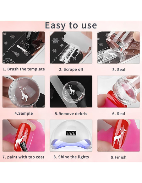 Kit de Estampador de Arte de Uñas Qi - 17 Piezas para Manicura Kit de Estampador de Arte de Uñas Qi - 17 Piezas para Manicura