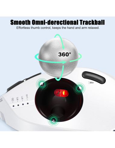 Mouse Trackball Inalámbrico TRELC 4800 DPI 7 Botones Blanco