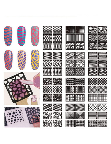 Plantillas de Uñas Reutilizables Furimuk - 144 Piezas, 72 Diseños