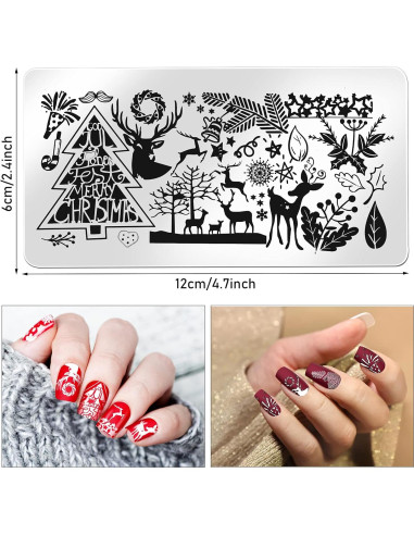Kits de Estampado de Uñas Navideñas Maitys - 10 Piezas
