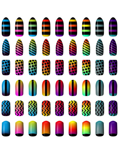 Vinilos de Uñas eBoot 288 Piezas 24 Hojas Plantillas