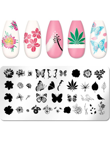 Kit de Estampado de Uñas 6 Piezas Acero Inoxidable JERCLITY