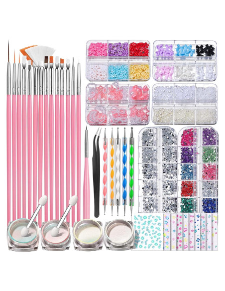 Kit de Pinceles y Decoración para Uñas FANDAMEI - 15 Pinceles Kit de Pinceles y Decoración para Uñas FANDAMEI - 15 Pinceles