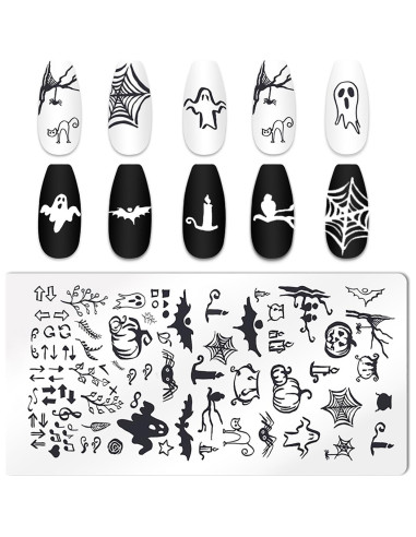 Placas de Estampado de Uñas Halloween JERCLITY 6 Pcs