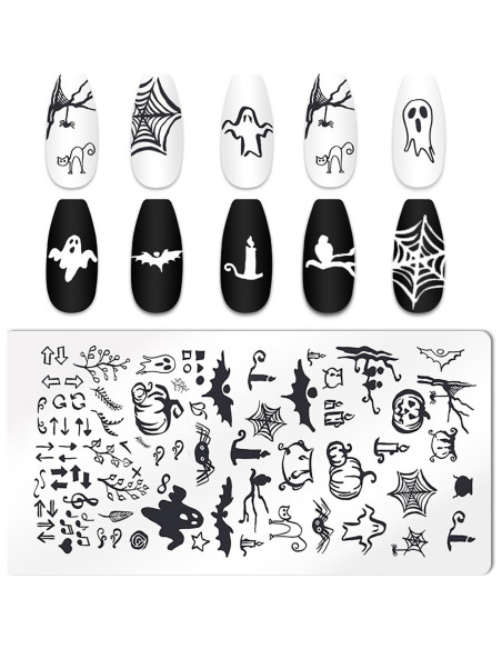 Placas de Estampado de Uñas Halloween JERCLITY 6 Pcs Placas de Estampado de Uñas Halloween JERCLITY 6 Pcs