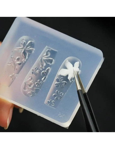 Kit de Moldes de Uñas 3D JFIYUO - Silicona Floral Hibisco Kit de Moldes de Uñas 3D JFIYUO - Silicona Floral Hibisco