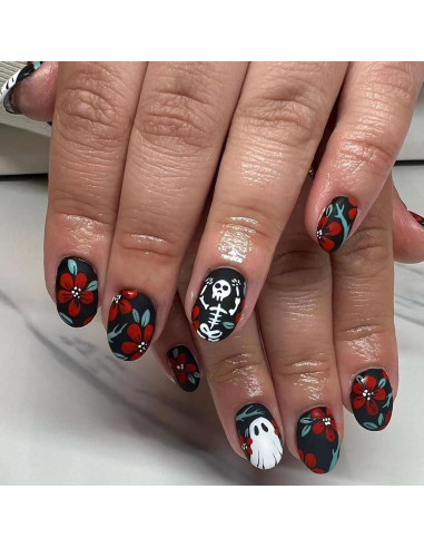 Placa de Estampado de Uñas Halloween MABKJLF 12x6 cm