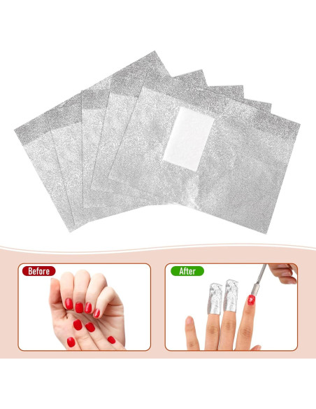100 Envolturas de Papel de Aluminio para Uñas MOZEAT 9x6.5cm 100 Envolturas de Papel de Aluminio para Uñas MOZEAT 9x6.5cm