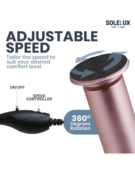 Lima Eléctrica SoleLux ECR001 con 60 Almohadillas y Velocidad Ajustable Lima Eléctrica SoleLux ECR001 con 60 Almohadillas y Velocidad Ajustable