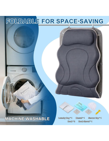 Almohada de Baño Completo Poemland Gris 137x44 cm Antideslizante Almohada de Baño Completo Poemland Gris 137x44 cm Antideslizante