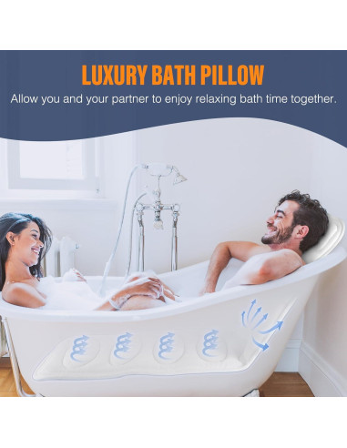 Almohada de Baño Completo MOAOO 130x44 cm con Ventosas