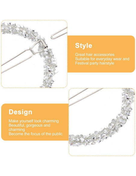 Clip para Cabello de Novia Lurrose 3 Piezas Rhinestones Clip para Cabello de Novia Lurrose 3 Piezas Rhinestones