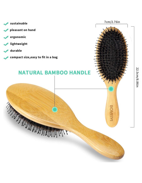 Cepillo de Cerdas de Jabalí BOMEIYI para Todo Tipo de Cabello Cepillo de Cerdas de Jabalí BOMEIYI para Todo Tipo de Cabello