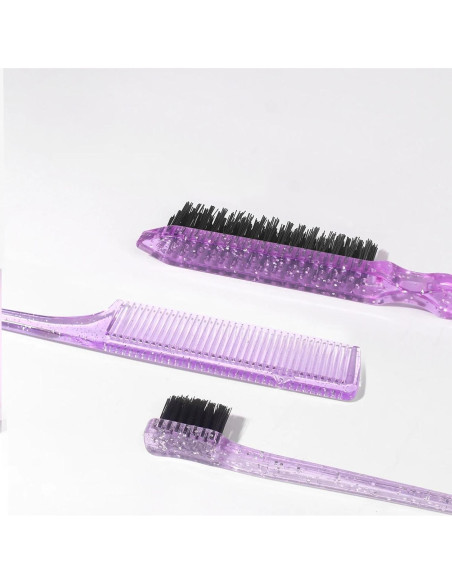 Juego de 6 Cepillos de Bordes Morado LINYUEARUI - Estilizado Cabello Juego de 6 Cepillos de Bordes Morado LINYUEARUI - Estilizado Cabello