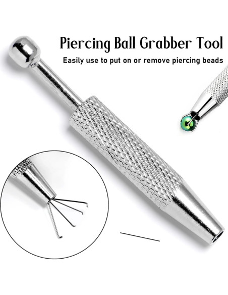 Kit de Herramientas de Inserción de Piercing 7 Piezas Acero Quirúrgico Kit de Herramientas de Inserción de Piercing 7 Piezas Acero Quirúrgico