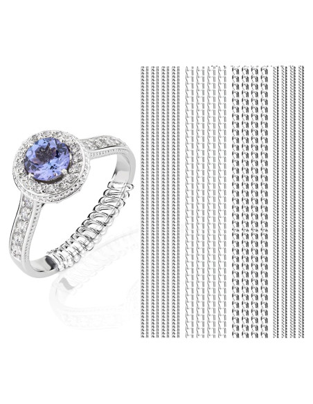 Ajustador de Tamaño de Anillo JRONGHE - 16 Piezas, Silicona Transparente Ajustador de Tamaño de Anillo JRONGHE - 16 Piezas, Silicona Transparente