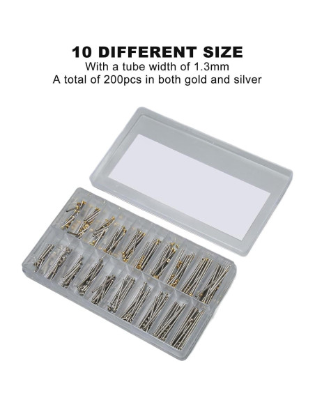 Kit de 200 Tubos de Tornillo para Reloj Yosoo 1.3mm Acero Inoxidable Kit de 200 Tubos de Tornillo para Reloj Yosoo 1.3mm Acero Inoxidable