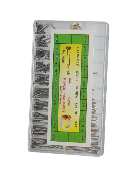 Kit de 200 Tubos de Tornillo para Reloj Yosoo 1.3mm Acero Inoxidable Kit de 200 Tubos de Tornillo para Reloj Yosoo 1.3mm Acero Inoxidable