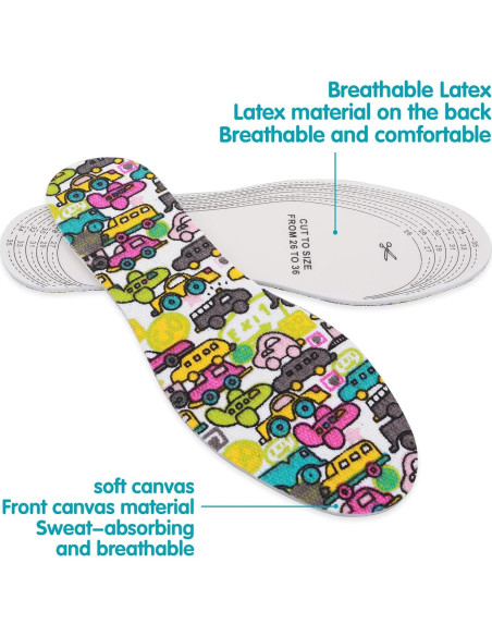 3 Pares de Plantillas para Niños WLLHYF, Espuma de Memoria 3 Pares de Plantillas para Niños WLLHYF, Espuma de Memoria