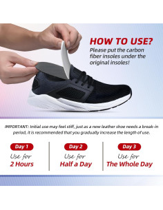 Plantillas de fibra de carbono LARXREHY 235mm para pies con dolor 2