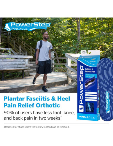 Plantillas Ortopédicas PowerStep Pinnacle para Fascitis Plantar - M 6-6.5 / W 8-8.5
